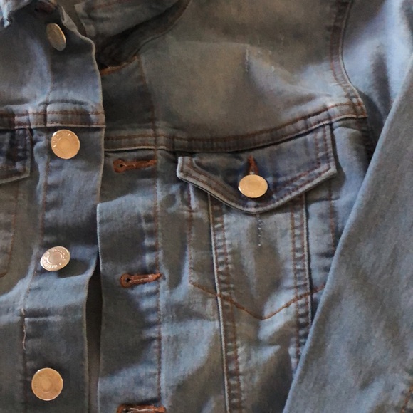 Women’s blue age button Jean stretchy jacket - Picture 6 of 16